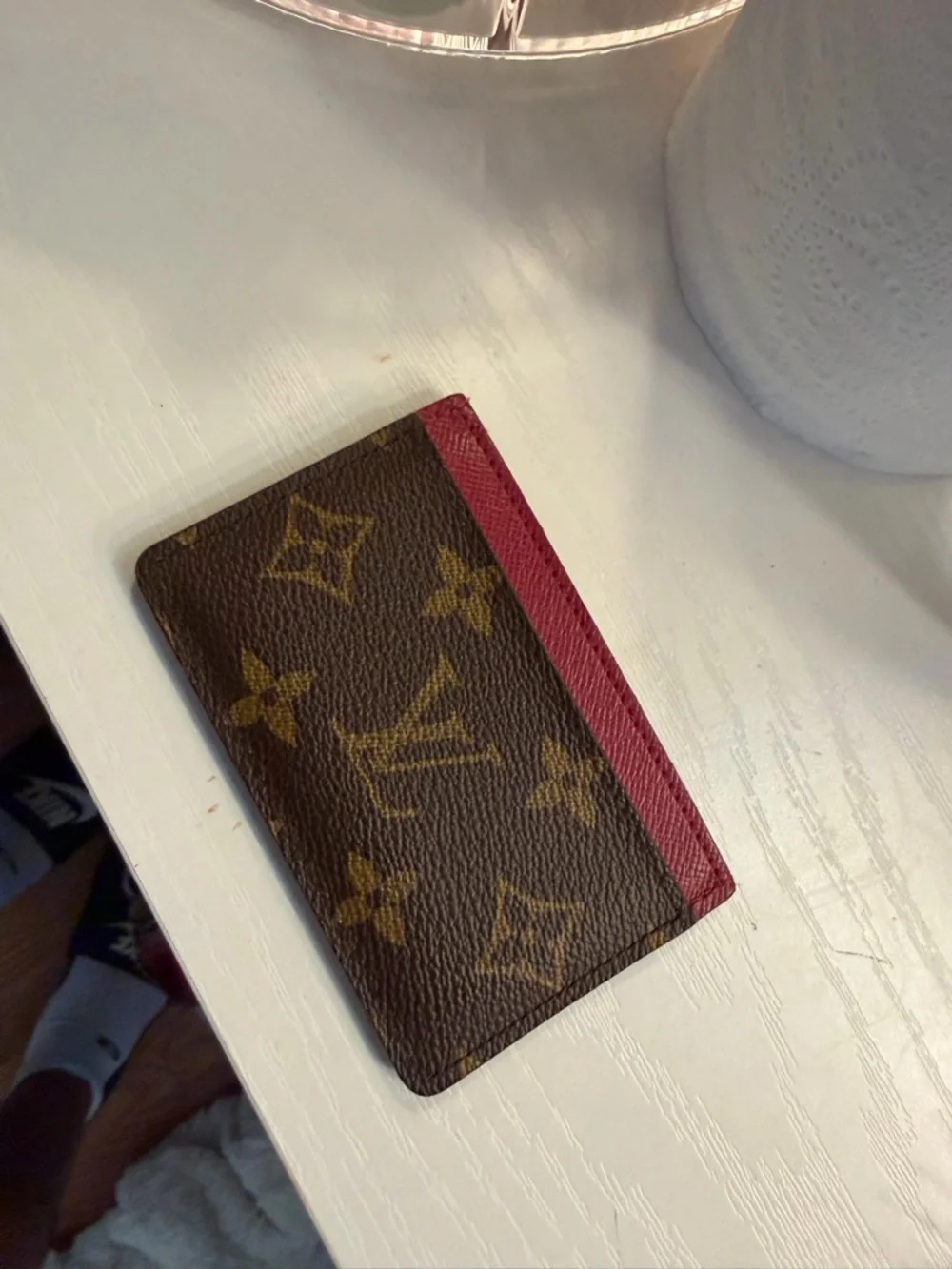 Monogram Card Holder with Burgundy Trim - Picture 6 of 6